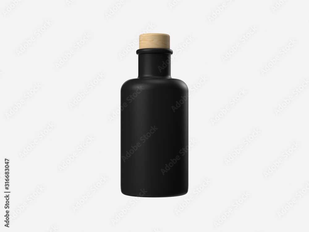 black blank/empty bottle 3d rendering packaging container concept