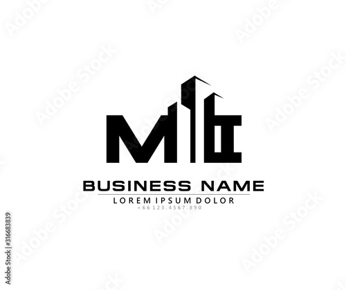 M I MI Initial building logo concept
