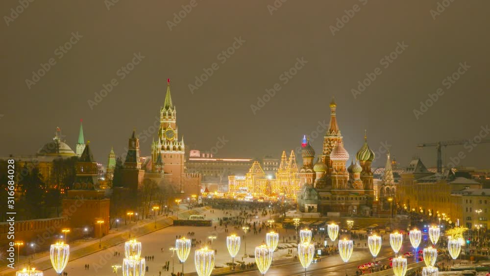 Russia Kremlin winter in night from hotel Balchug 4 Russia Kremlin winter in night from hotel Balchug 4