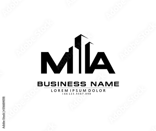 M A MA Initial building logo concept