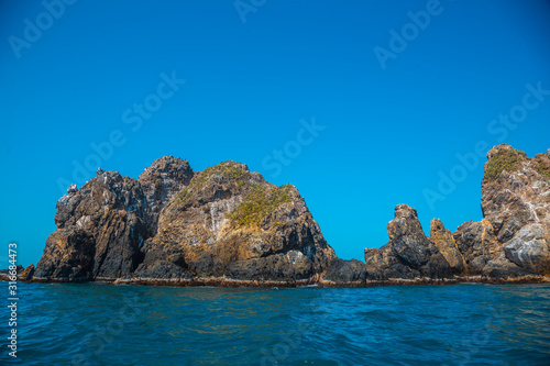 The Rocky cliffs in Punta de Sal in the Caribbean Sea, Tela. Honduras