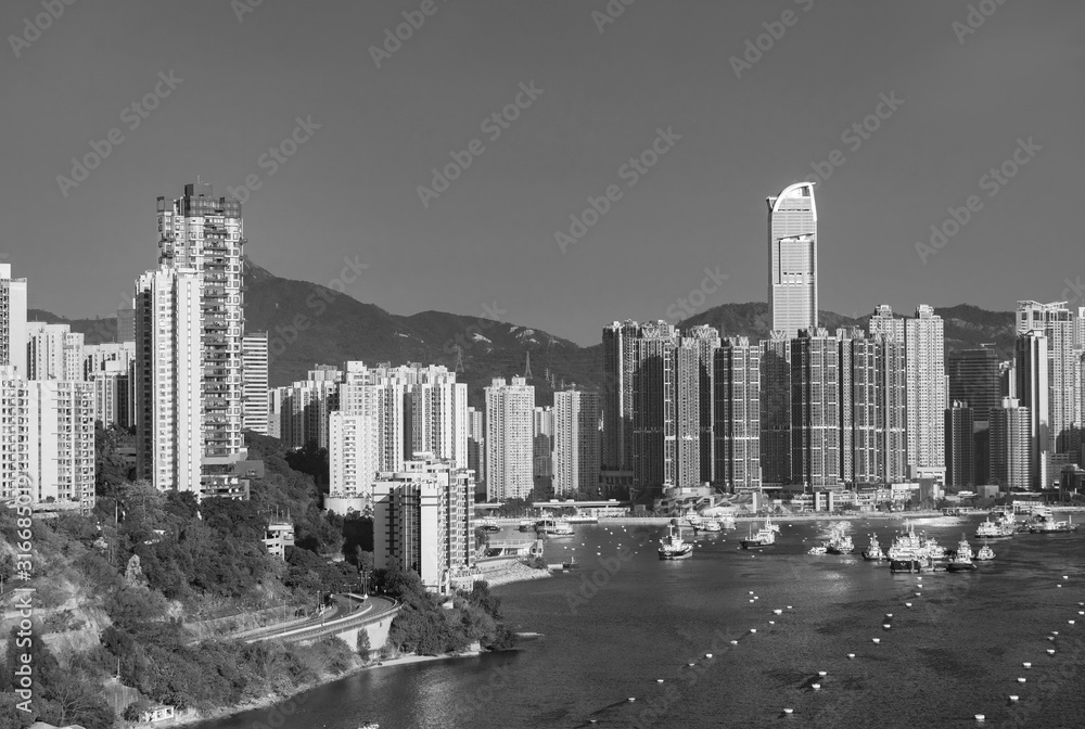 Fototapeta premium Skyline and harbor of Hong Kong city