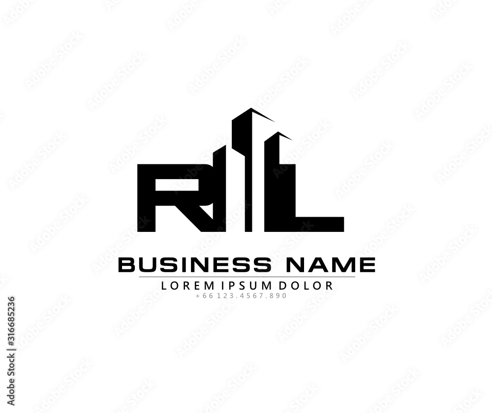 R L RL Initial building logo concept
