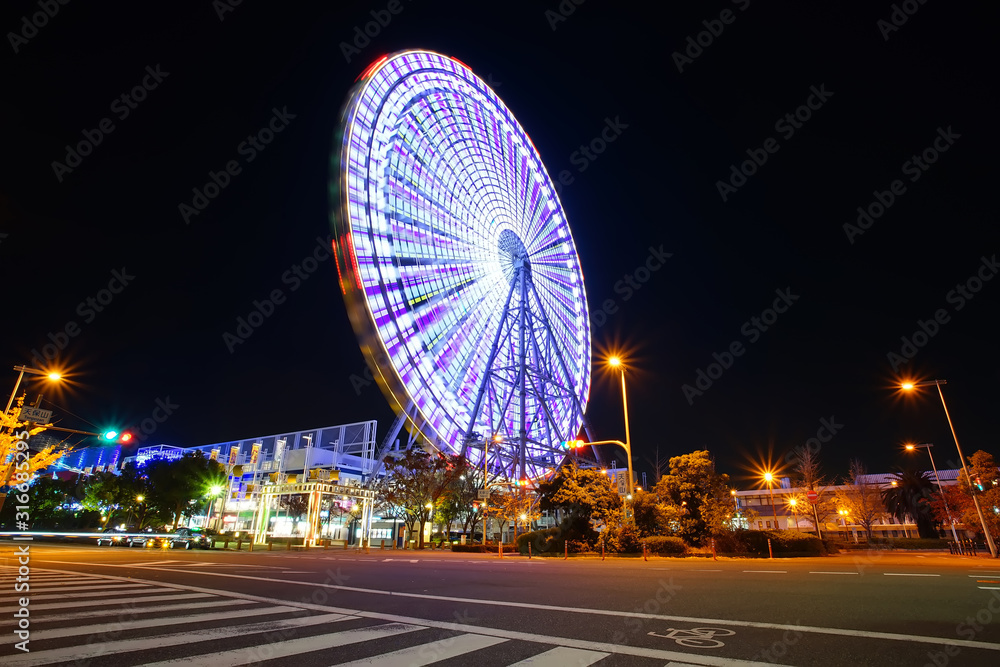 Tempozan Ferris Wheel in Osaka city, Japan.
