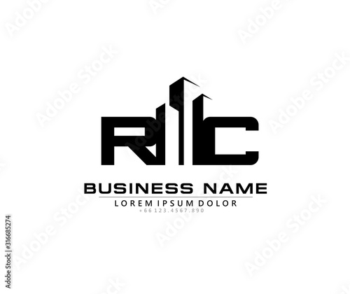 R C RC Initial building logo concept