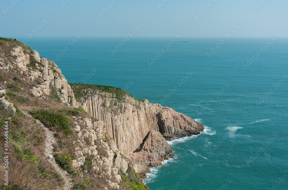 Cliff in Hong Kong global geopark of china