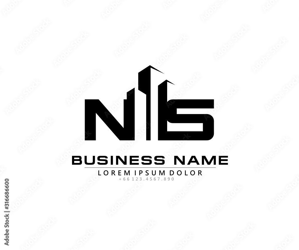 N S NS Initial building logo concept N S NS Initial building logo concept