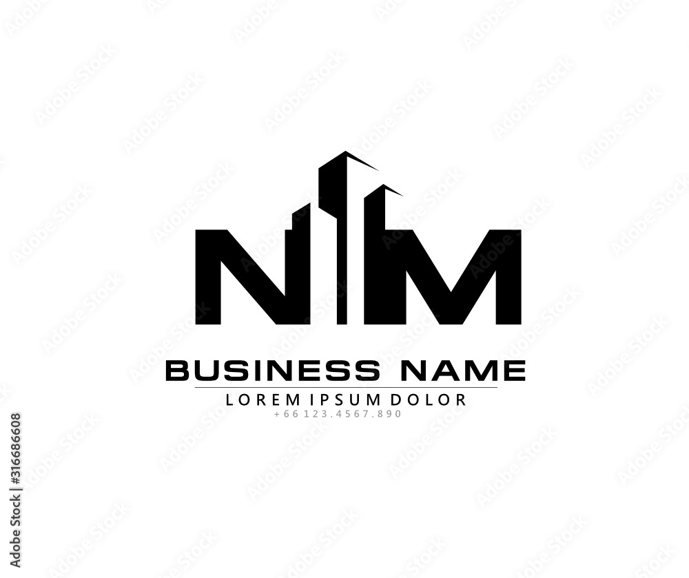 N M NM Initial building logo concept N M NM Initial building logo concept