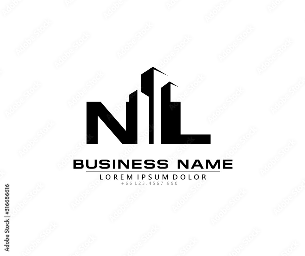N L NL Initial building logo concept