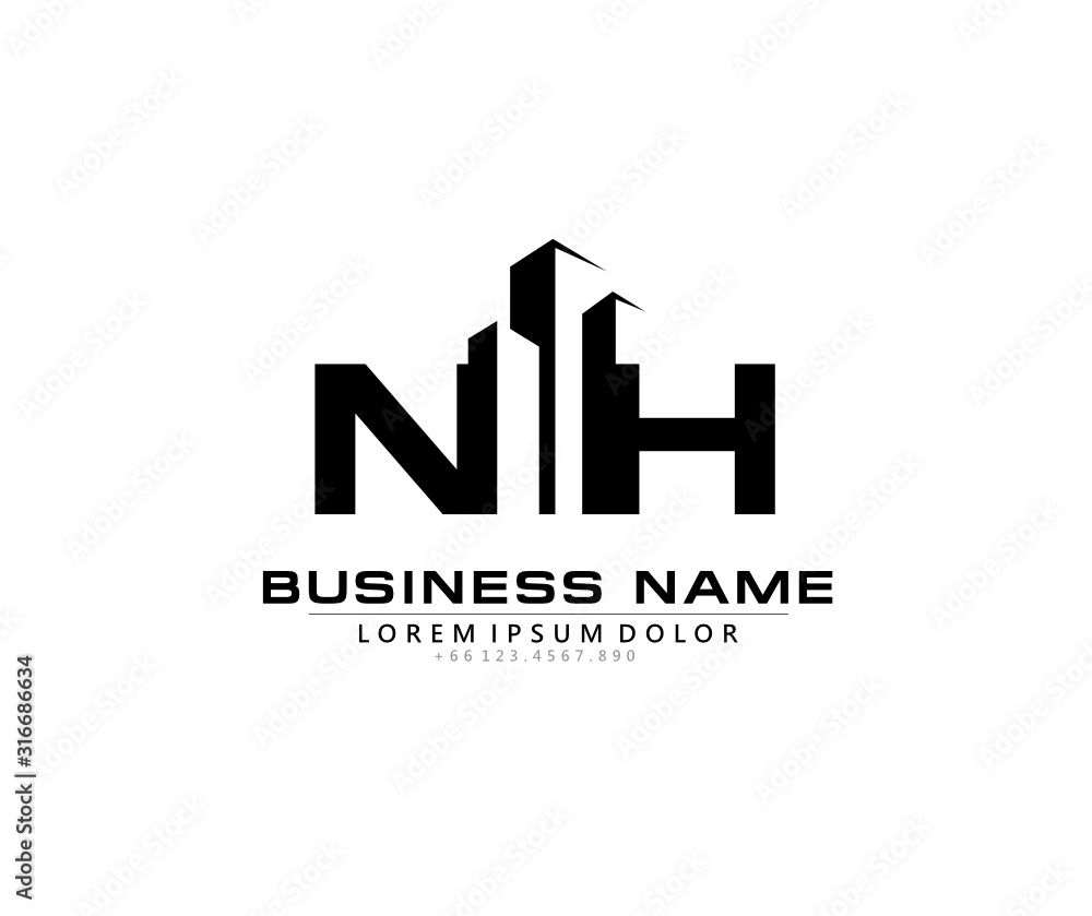 N H NH Initial building logo concept