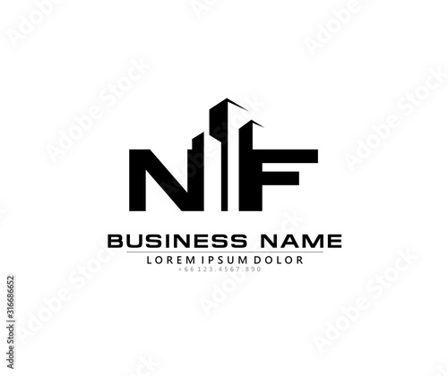 N F NF Initial building logo concept