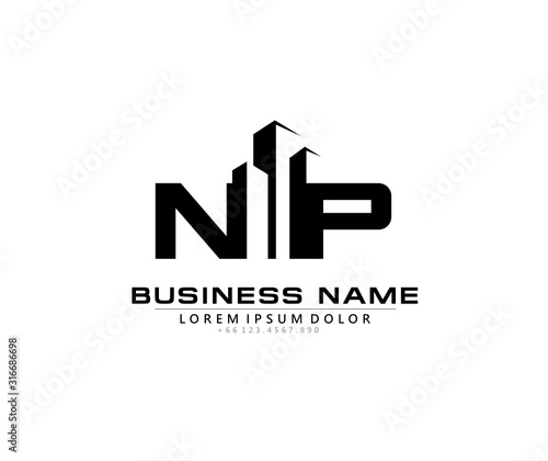 N P NP Initial building logo concept