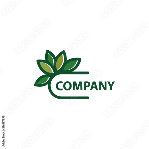 eco green logo template design vector icon illustration