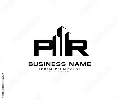 P R PR Initial building logo concept