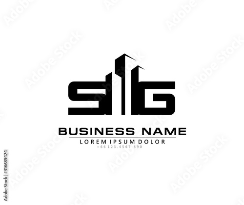 S G SG Initial building logo concept