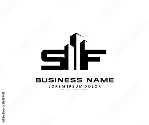 S F SF Initial building logo concept