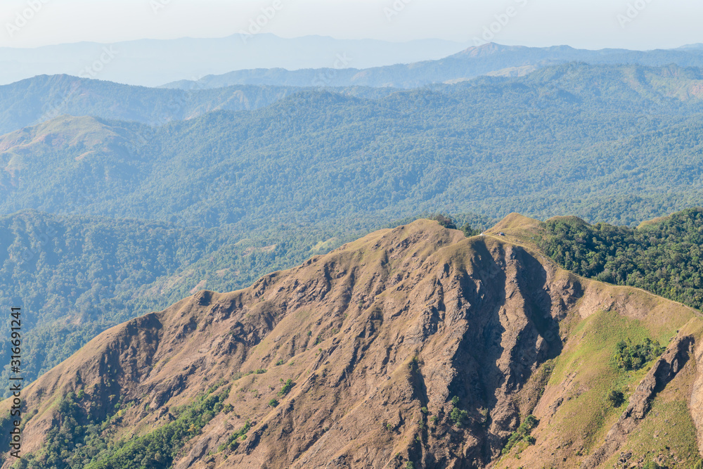 Complex mountain range at mulayit taung, myanmar