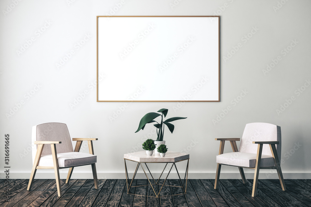 Living interior with two chair, Living interior with two chair,