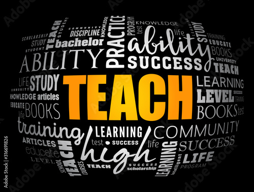 TEACH word cloud collage, education concept background