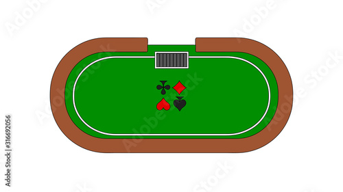 Poker table. Isolated on wh...