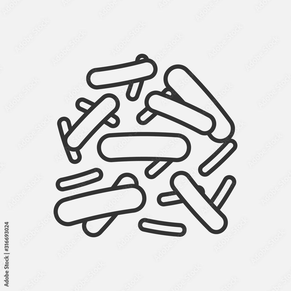 Microbe, bacterium icon isolated on white background. Vector illustration. Microbe, bacterium icon isolated on white background. Vector illustration.