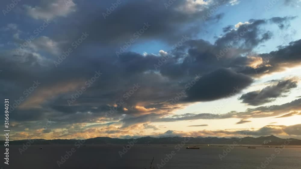 Seascape with a view of the Avachinsky Bay. Kamchatka, Russia