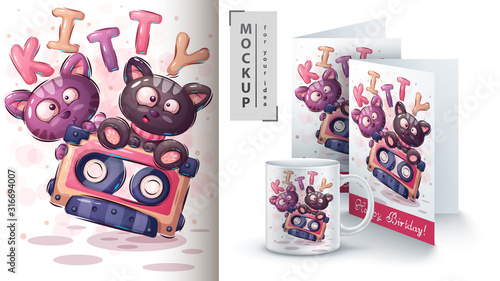 Pretty kitty poster and merchandising