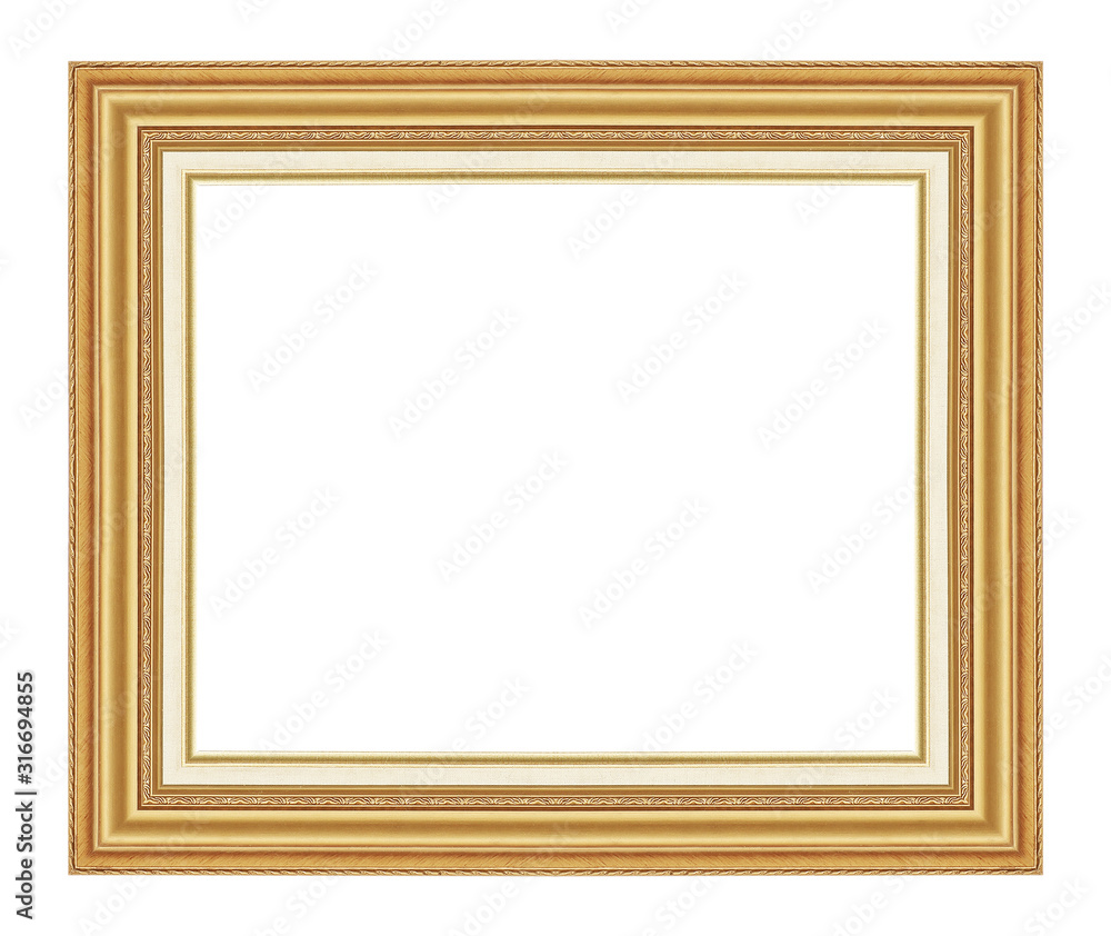 The antique gold frame on the white background with clipping path Stock  Photo | Adobe Stock