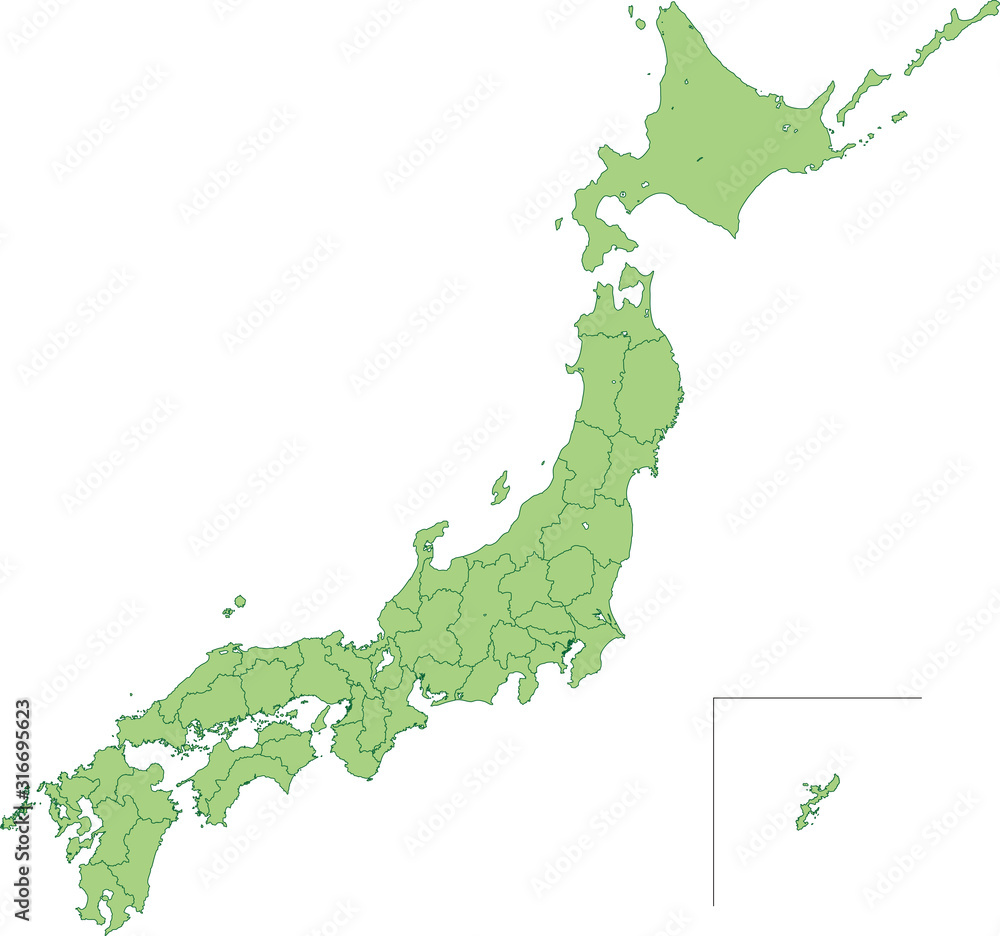 日本地図 都道府県ごとに色を変えられます Stock ベクター Adobe Stock 日本地図 都道府県ごとに色を変えられます Stock ベクター Adobe Stock