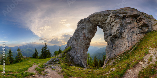 Rock Window in mountain landscape