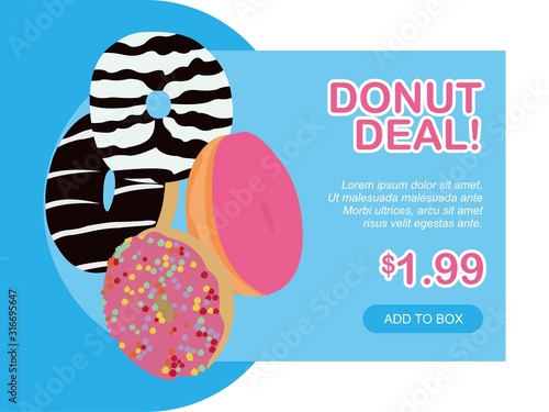 Modern flat design Donut Deal landing page