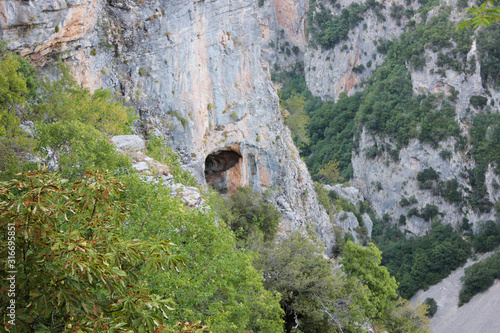 View of Vikos Gorge from Monastery of Agia Paraskevi Monodendri Greece photo