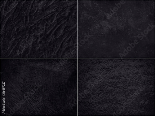 Set concrete abstract black textures for background.
