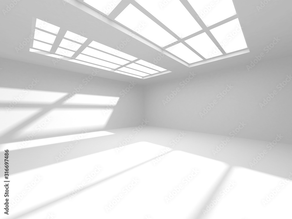 Fototapeta premium Futuristic White Architecture Design Background