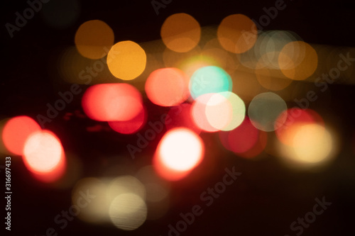 Blur image of city lights in the night. © rnophoto