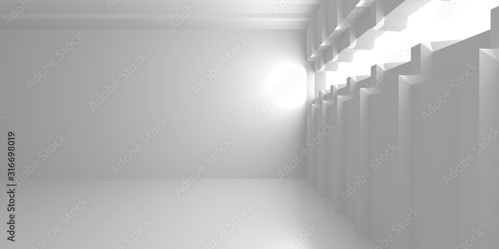 Obraz premium Futuristic White Architecture Design Background