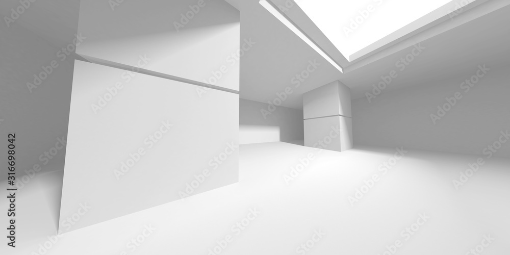 Obraz premium Futuristic White Architecture Design Background
