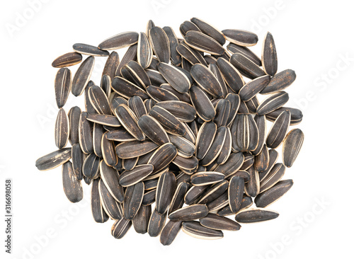 Konstfotografi Seed of Sunflower isolated on white background