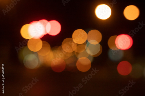 Blur image of city lights in the night. © rnophoto