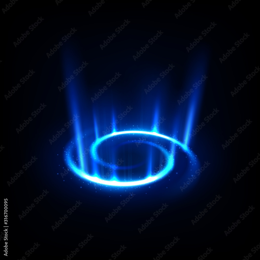 Rotating blue spiral with sparkles. Suitable for product advertising, product design, and other