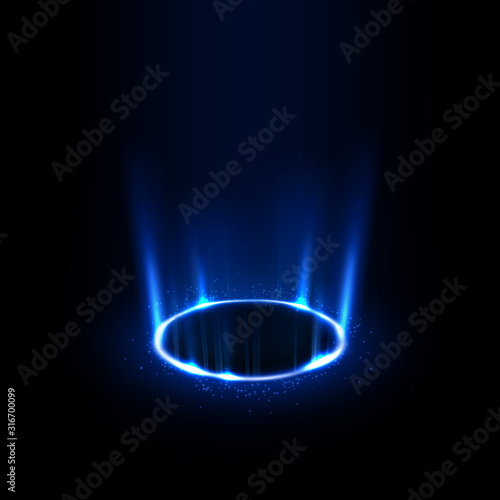 Rotating blue rays with sparkles. Suitable for product advertising, product design, and other