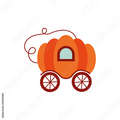pumpkin carriage fairytale object isolated icon