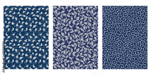 Japanese Ivy Vine Abstract Vector Background Collection