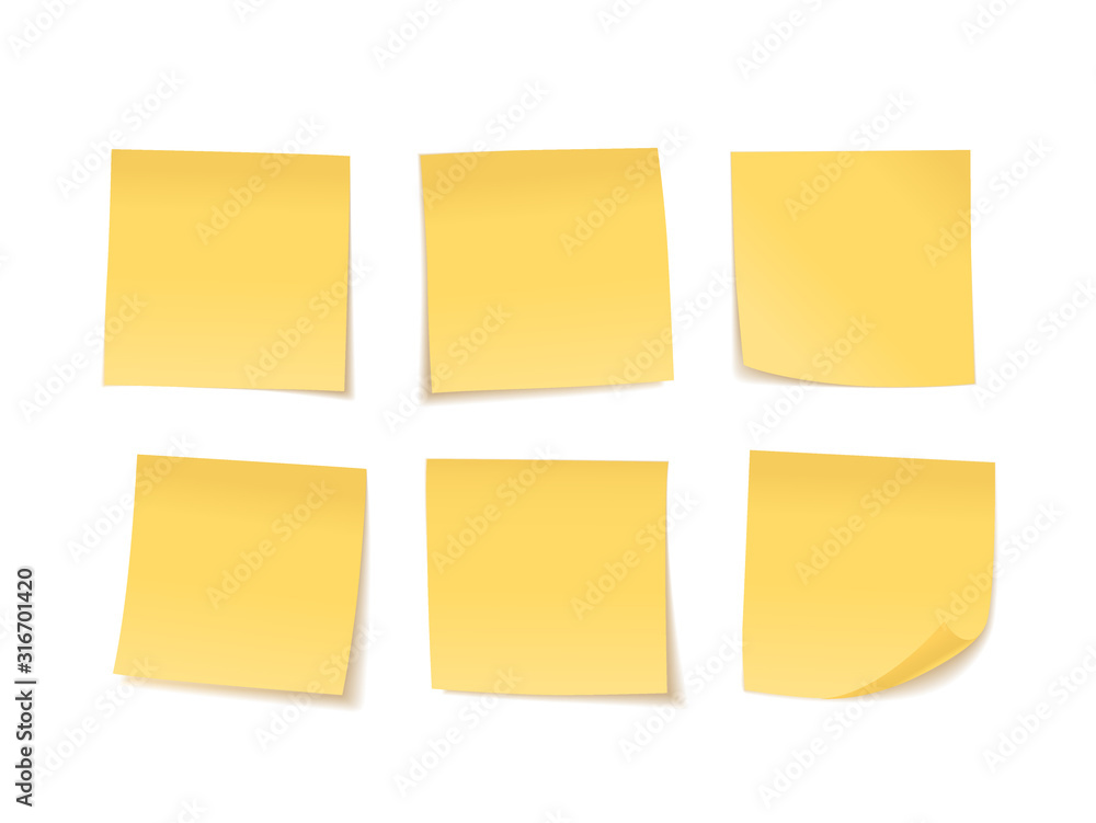 Yellow sticky notes set. Suitable for notes, advertising, and other Yellow sticky notes set. Suitable for notes, advertising, and other