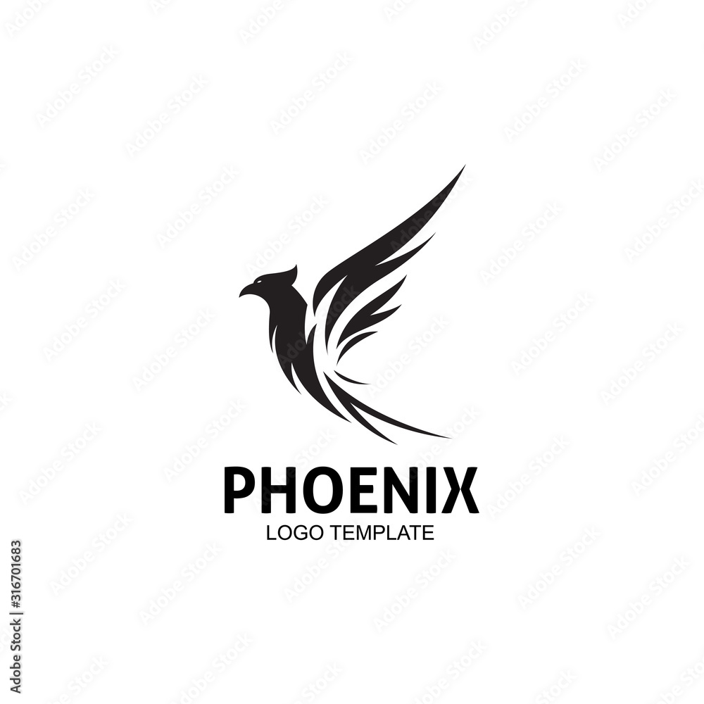 creative simple phoenix bird circle logo concept creative simple phoenix bird circle logo concept