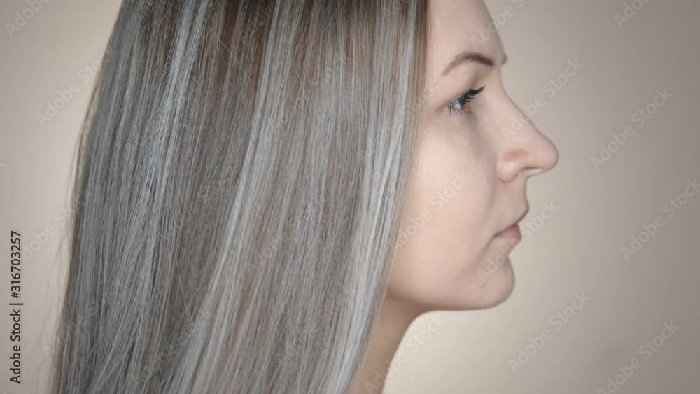 Close-up of woman face in profile. Selective focus. Close-up of woman face in profile. Selective focus.