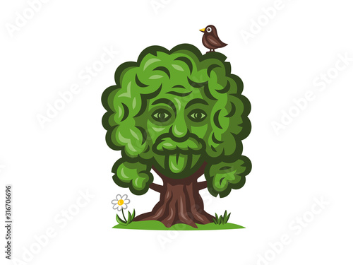 Vector illustration of a smart tree.