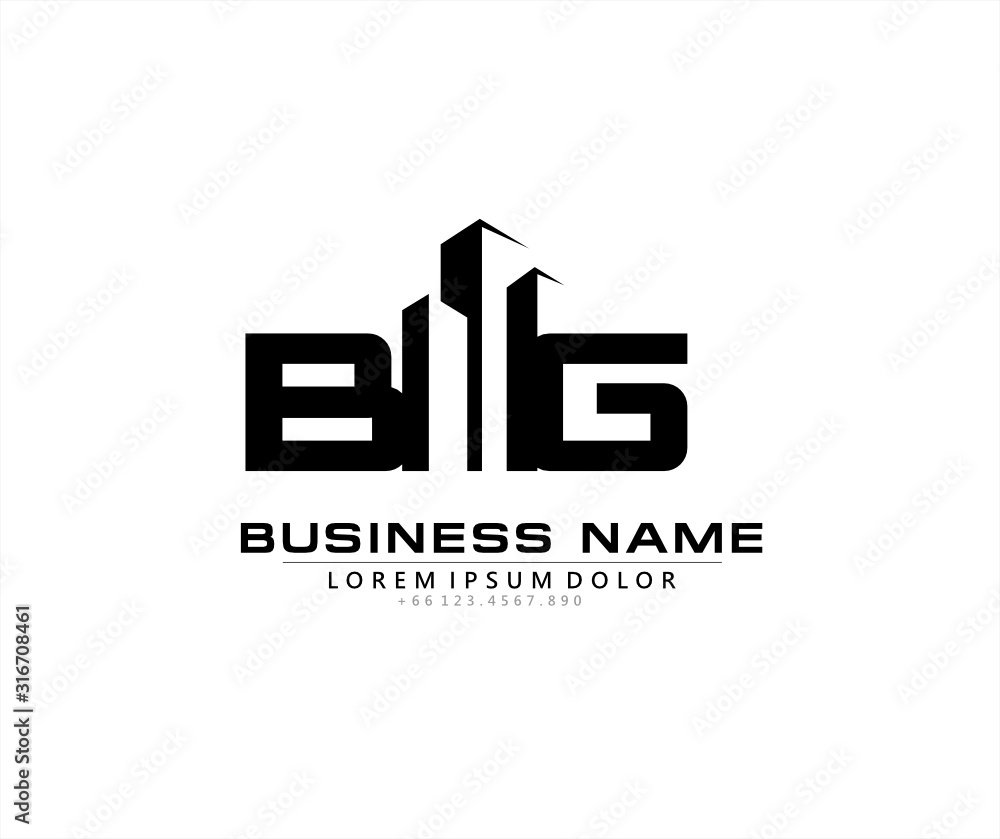 B G BG Initial building logo concept