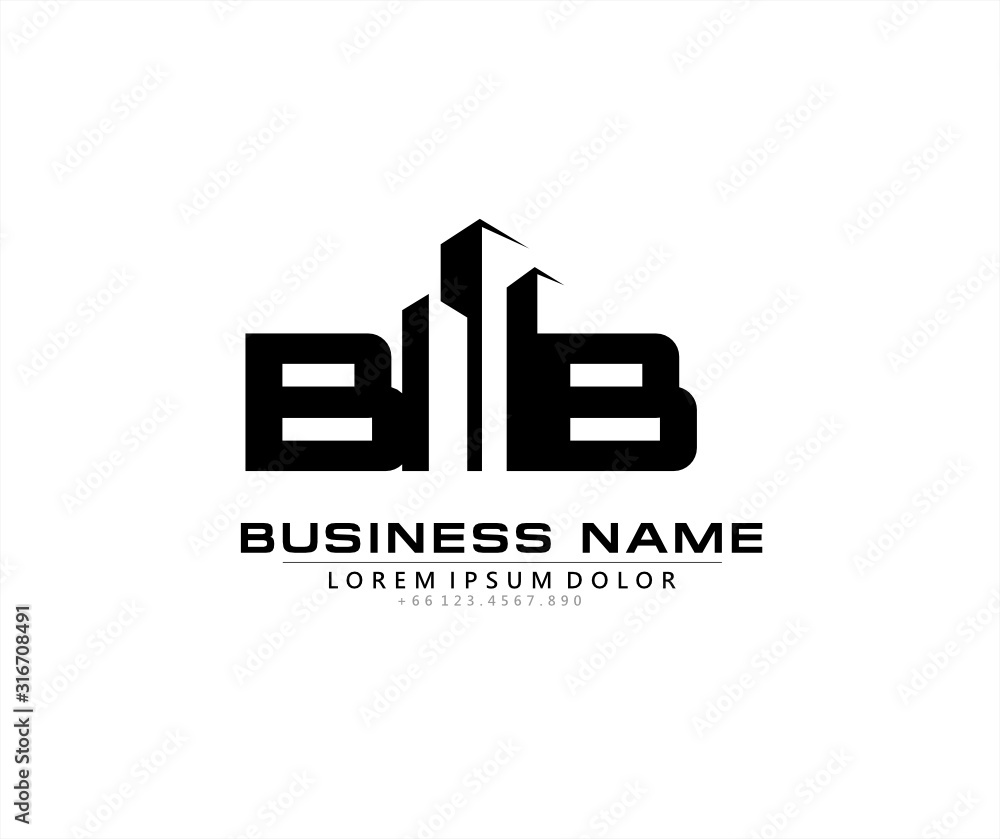 B BB Initial building logo concept