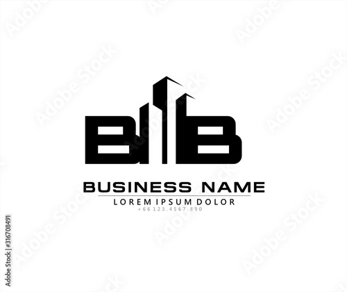 B BB Initial building logo concept